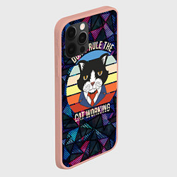 Чехол для iPhone 12 Pro Max Кот в пиджаке, цвет: 3D-светло-розовый — фото 2