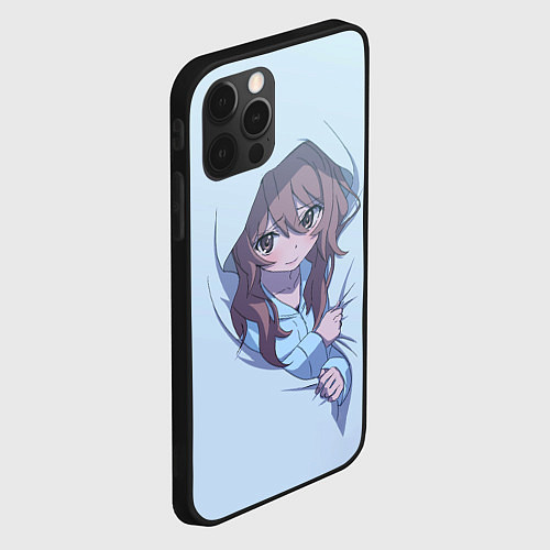 Чехол iPhone 12 Pro Max Тайга в пледе Торадора / 3D-Черный – фото 2