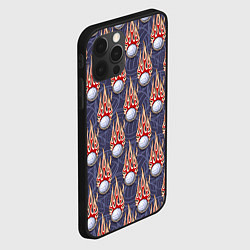 Чехол для iPhone 12 Pro Max Волейбольные мячи в огне, цвет: 3D-черный — фото 2