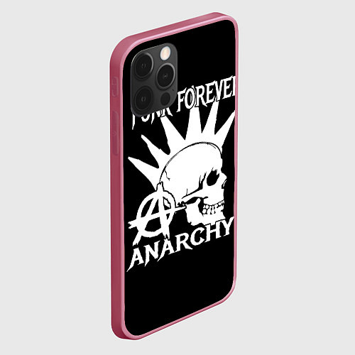 Чехол iPhone 12 Pro Max PUNK FOREVER ANARCHY / 3D-Малиновый – фото 2