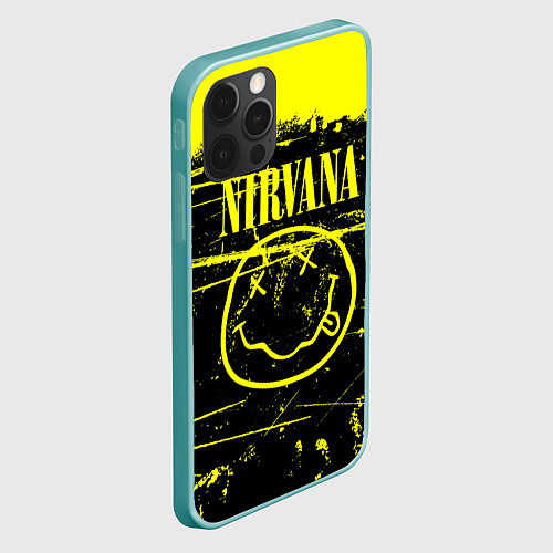 Чехол iPhone 12 Pro Max NIRVANA гранж / 3D-Мятный – фото 2