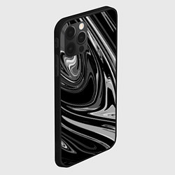 Чехол для iPhone 12 Pro Max Черно-белый мрамор, цвет: 3D-черный — фото 2