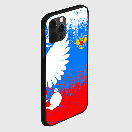 Чехол iPhone 12 Pro Max Я русский герб / 3D-Черный – фото 2