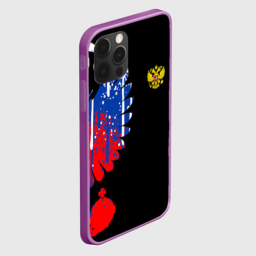 Чехол iPhone 12 Pro Max Герб russia / 3D-Сиреневый – фото 2