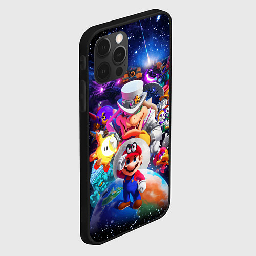 Чехол iPhone 12 Pro Max Super Mario Odyssey Space Video game / 3D-Черный – фото 2