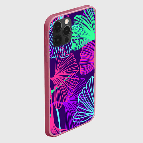 Чехол iPhone 12 Pro Max Neon color pattern Fashion 2023 / 3D-Малиновый – фото 2