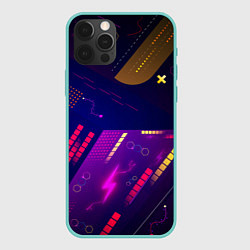 Чехол для iPhone 12 Pro Max Cyber neon pattern Vanguard, цвет: 3D-мятный