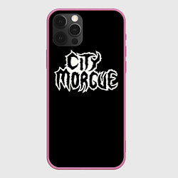 Чехол для iPhone 12 Pro Max City Morgue Logo, цвет: 3D-малиновый