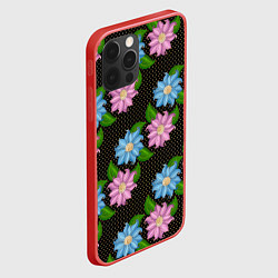 Чехол для iPhone 12 Pro Max FLOWERS BLACK, цвет: 3D-красный — фото 2