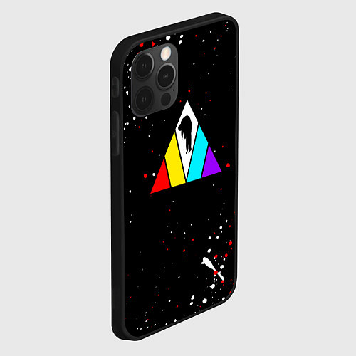 Чехол iPhone 12 Pro Max Imagine dragons брызги красок / 3D-Черный – фото 2