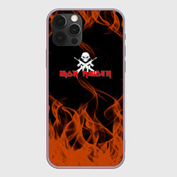 Чехол для iPhone 12 Pro Max Iron maiden огонёк, цвет: 3D-серый