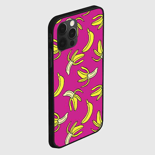 Чехол iPhone 12 Pro Max Banana pattern Summer Color / 3D-Черный – фото 2