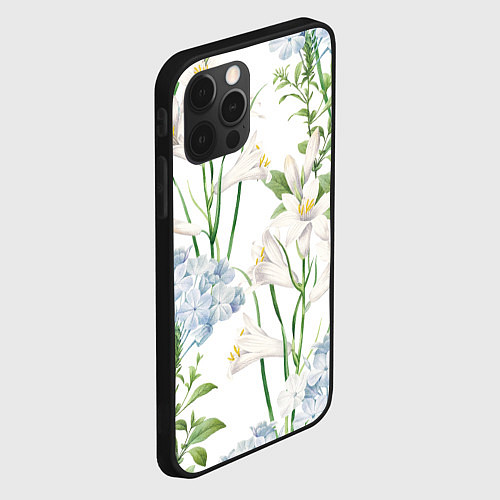 Чехол iPhone 12 Pro Max Цветы Утонченные и Яркие / 3D-Черный – фото 2
