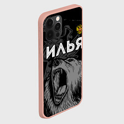 Чехол для iPhone 12 Pro Max Илья Россия Медведь, цвет: 3D-светло-розовый — фото 2