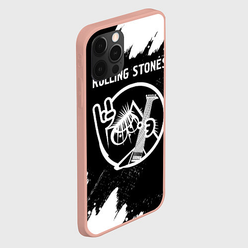 Чехол iPhone 12 Pro Max Rolling Stones - КОТ - Краска / 3D-Светло-розовый – фото 2