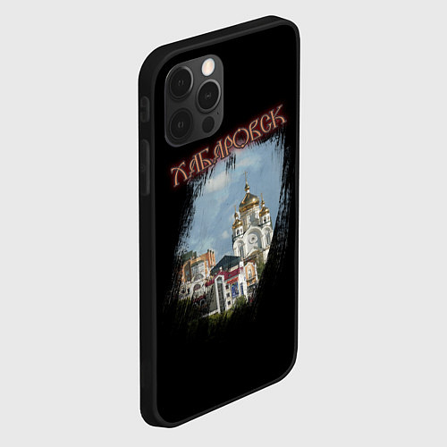 Чехол iPhone 12 Pro Max Город Хабаровск / 3D-Черный – фото 2