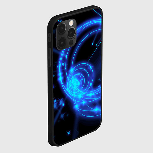 Чехол iPhone 12 Pro Max Неоновый космос Neon space / 3D-Черный – фото 2