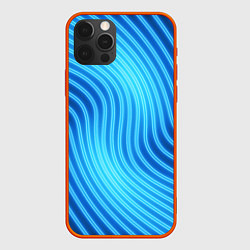 Чехол для iPhone 12 Pro Max Abstraction neon lines, цвет: 3D-красный