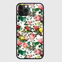 Чехол для iPhone 12 Pro Max Узор из летних роз Summer Roses Pattern, цвет: 3D-черный