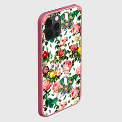 Чехол для iPhone 12 Pro Max Узор из летних роз Summer Roses Pattern, цвет: 3D-малиновый — фото 2