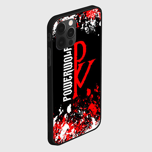 Чехол iPhone 12 Pro Max Powerwolf брызги красок / 3D-Черный – фото 2