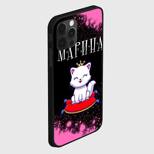 Чехол iPhone 12 Pro Max Марина - КОШКА - Брызги / 3D-Черный – фото 2