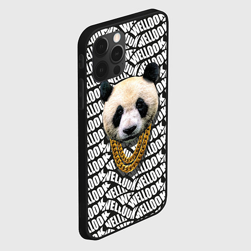 Чехол iPhone 12 Pro Max Panda Look / 3D-Черный – фото 2