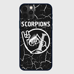 Чехол для iPhone 12 Pro Max Scorpions КОТ Трещины, цвет: 3D-черный