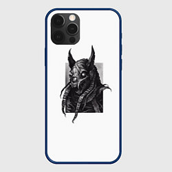 Чехол для iPhone 12 Pro Max Египетский зверь, цвет: 3D-тёмно-синий