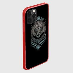 Чехол для iPhone 12 Pro Max Скандинавский медведь, цвет: 3D-красный — фото 2