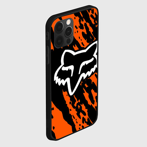 Чехол iPhone 12 Pro Max FOX MOTOCROSS ORANGE / 3D-Черный – фото 2