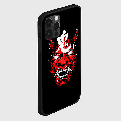 Чехол iPhone 12 Pro Max Red Evil Oni / 3D-Черный – фото 2