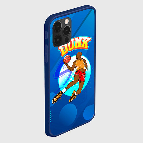 Чехол iPhone 12 Pro Max Dunk баскетболист / 3D-Тёмно-синий – фото 2