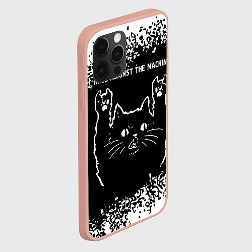 Чехол iPhone 12 Pro Max Rage Against The Machine Rock Cat / 3D-Светло-розовый – фото 2