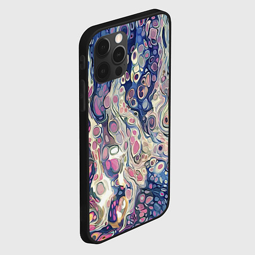 Чехол iPhone 12 Pro Max Не смешавшиеся краски abstract pattern / 3D-Черный – фото 2