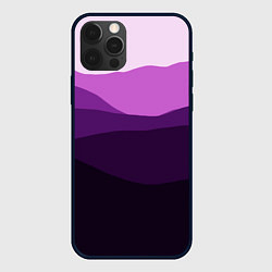 Чехол для iPhone 12 Pro Max Фиолетовый градиент горы абстракция, цвет: 3D-черный