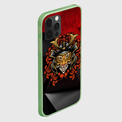 Чехол для iPhone 12 Pro Max Тигр - самурай, цвет: 3D-салатовый — фото 2