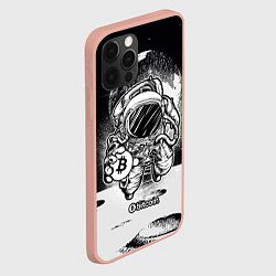 Чехол для iPhone 12 Pro Max Космонавт с биткоином, цвет: 3D-светло-розовый — фото 2