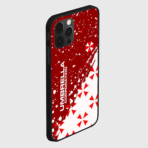 Чехол iPhone 12 Pro Max Resident Evil Umbrella Corporation паттерн / 3D-Черный – фото 2