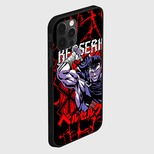 Чехол iPhone 12 Pro Max БЕРСЕРК BERSERK GUTS / 3D-Черный – фото 2