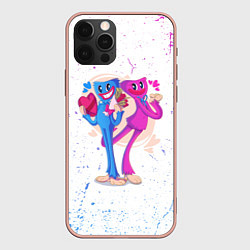 Чехол для iPhone 12 Pro Max Влюбленные Хагги Вагги и Кисси Мисси, цвет: 3D-светло-розовый