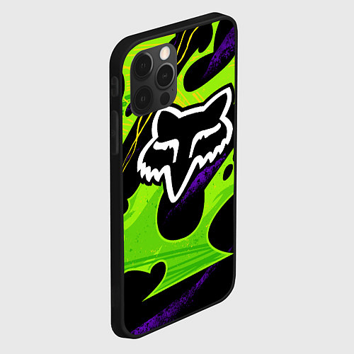 Чехол iPhone 12 Pro Max FOX - MOTOCROSS / 3D-Черный – фото 2