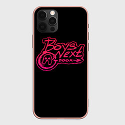 Чехол для iPhone 12 Pro Max BOYS NEXT DOOR, цвет: 3D-светло-розовый
