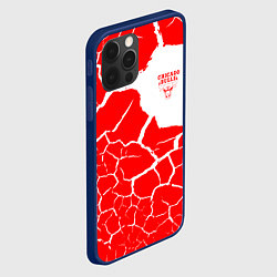 Чехол для iPhone 12 Pro Max CHICAGO BULLS ЧИКАГО БУЛЛС ТРЕЩИНЫ, цвет: 3D-тёмно-синий — фото 2