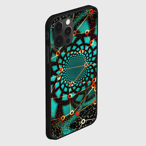 Чехол iPhone 12 Pro Max ТЕКСТУРНЫЕ МОЛЕКУЛЫ TEXTURE MOLECULES / 3D-Черный – фото 2