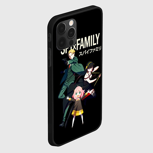 Чехол iPhone 12 Pro Max SPY FAMILY Семья Шпиона, персонажи / 3D-Черный – фото 2