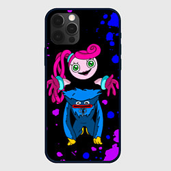 Чехол для iPhone 12 Pro Max Poppy Playtime Хагги Вагги и Мама Длинные Ноги, цвет: 3D-черный
