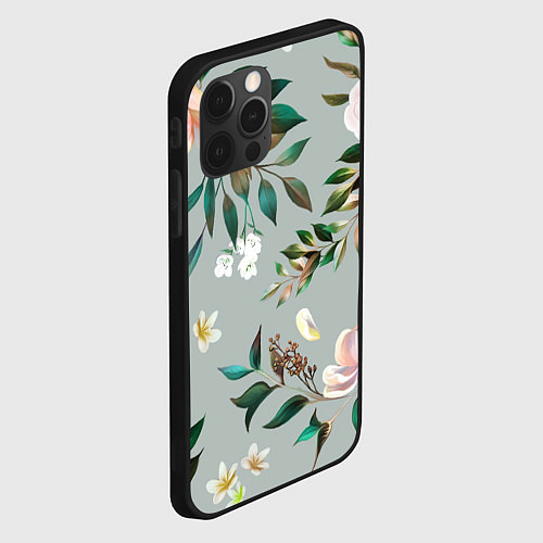 Чехол iPhone 12 Pro Max Цветы Цветочный Букет / 3D-Черный – фото 2