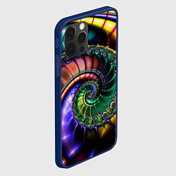 Чехол для iPhone 12 Pro Max Красочная фрактальная спираль Colorful fractal spi, цвет: 3D-тёмно-синий — фото 2