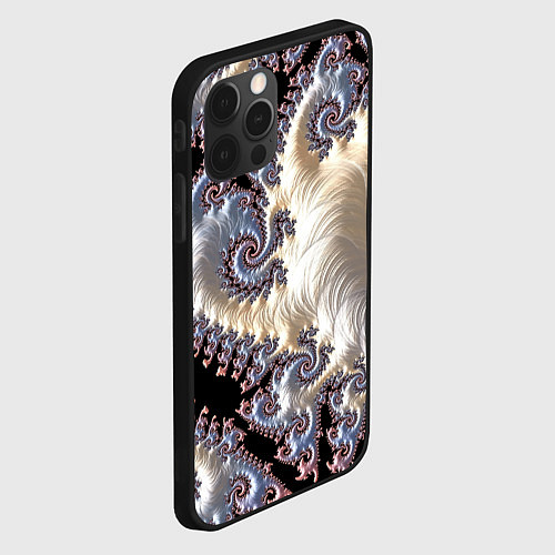 Чехол iPhone 12 Pro Max Авангардный фрактальный паттерн Avant-garde fracta / 3D-Черный – фото 2